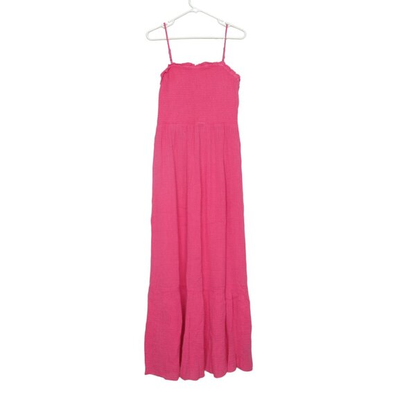 Anthropologie Marisol Smocked Gauze Maxi Dress Pink - Medium - Picture 5 of 10